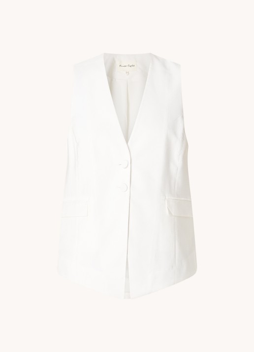 Phase Eight Inara gilet met klepzakken - voorkant 2 gebroken wit