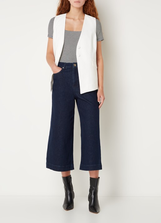 Phase Eight Inara gilet met klepzakken - voorkant 3 gebroken wit