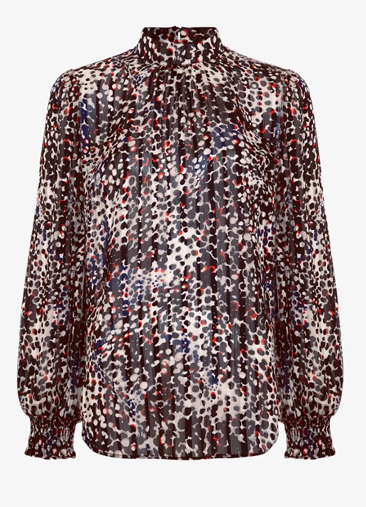 Phase Eight Ingrid top met stippenprint - voorkant 2 zwart