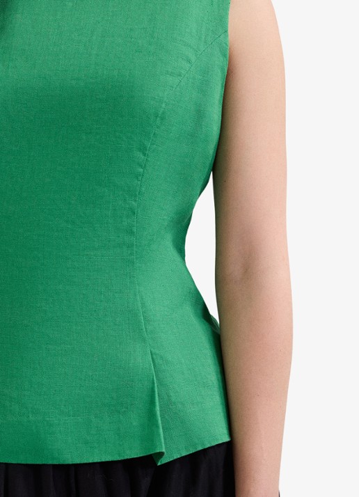 Phase Eight Isabelle top met peplum - detail 4 groen
