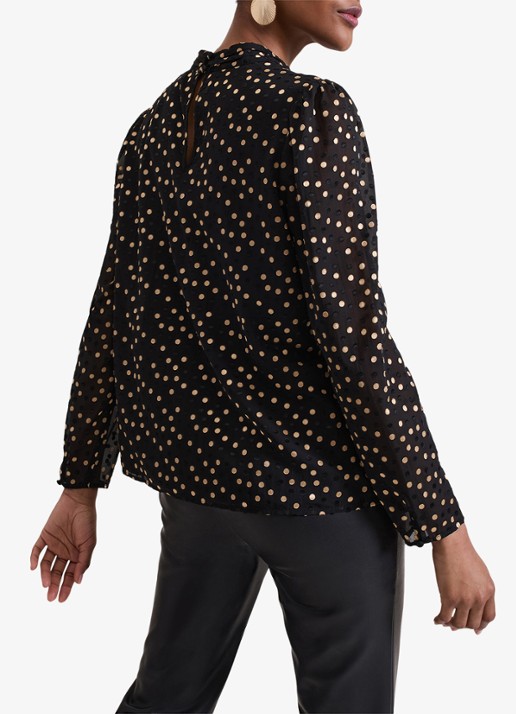 Phase Eight Jacey tuniek met stippenprint - achterkant zwart