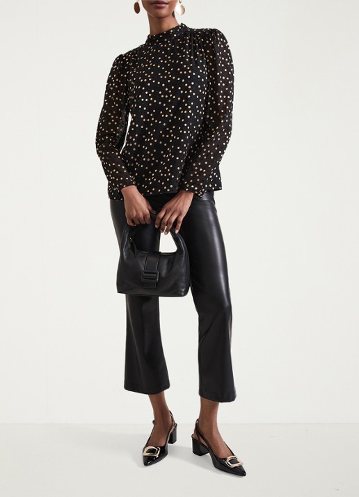 Phase Eight Jacey tuniek met stippenprint - voorkant 3 zwart
