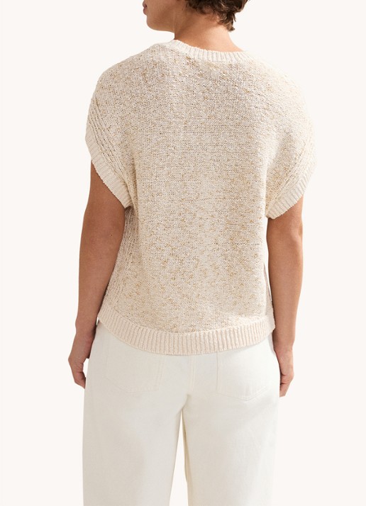 Phase Eight Janet grofgebreide pullover met structuur - achterkant 8 creme