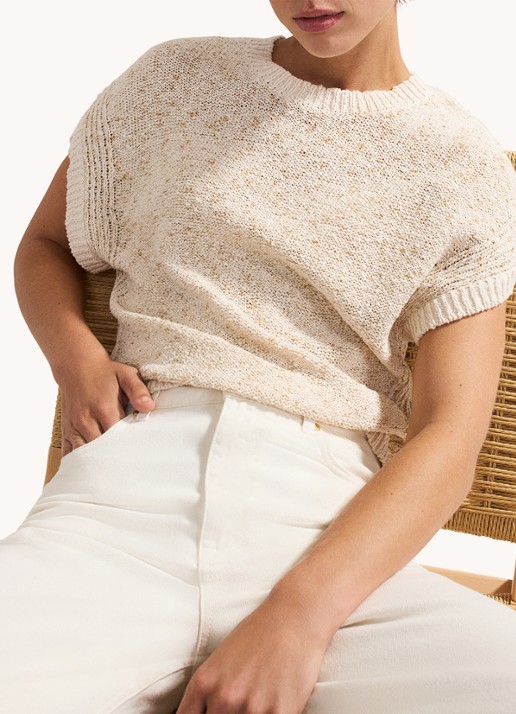 Phase Eight Janet grofgebreide pullover met structuur - detail 5 creme