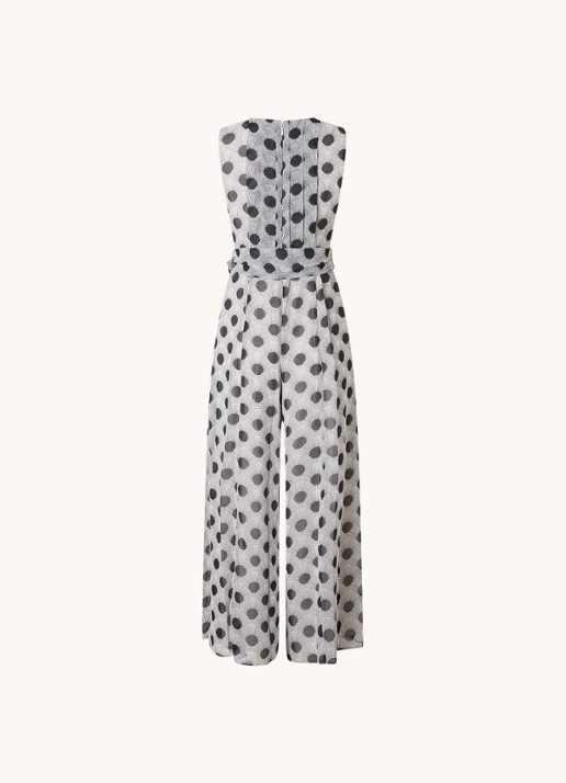 Phase Eight Janine wide fit jumpsuit met print en strikceintuur - achterkant 2 zwart