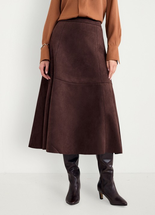 Phase Eight Jessie midi rok van suéde