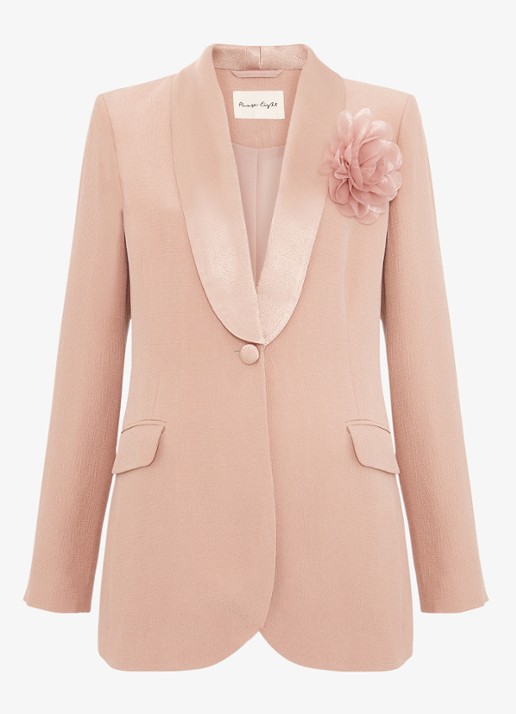 Phase Eight Jorja blazer met structuur - voorkant oudroze