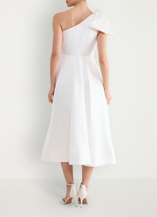 Phase Eight Josephine midi jurk met strikdetail - achterkant 6 gebroken wit