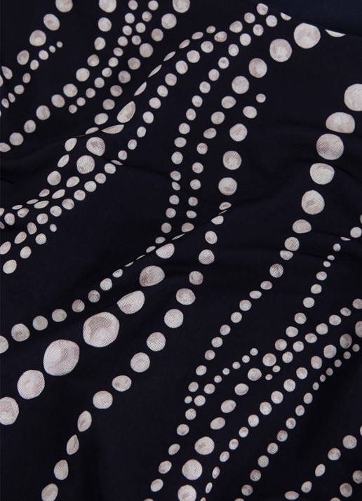 Phase Eight Josey midi jurk met stippenprint en plooidetail - detail 7 donkerblauw
