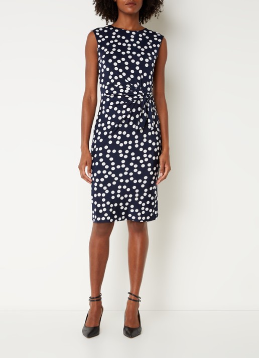 Phase Eight Josey mini kokerjurk met stippenprint en strikceintuur