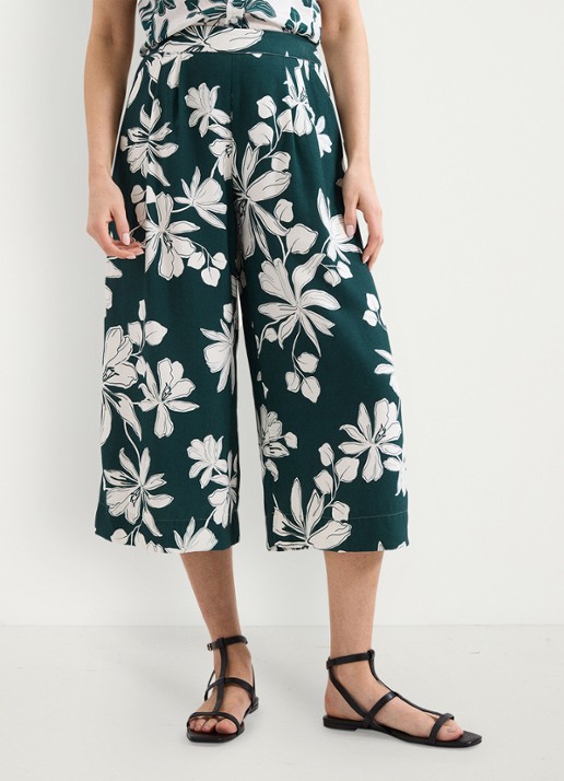 Phase Eight Josie high waist wide fit cropped pantalon met bloemenprint