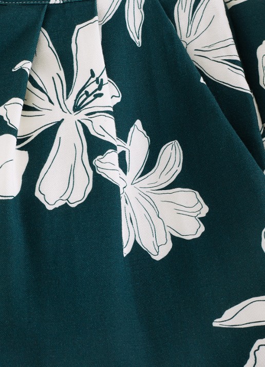 Phase Eight Josie high waist wide fit cropped pantalon met bloemenprint - detail 6 groen