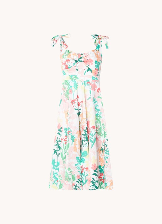 Phase Eight Joyce midi jurk met print - voorkant 2 groen