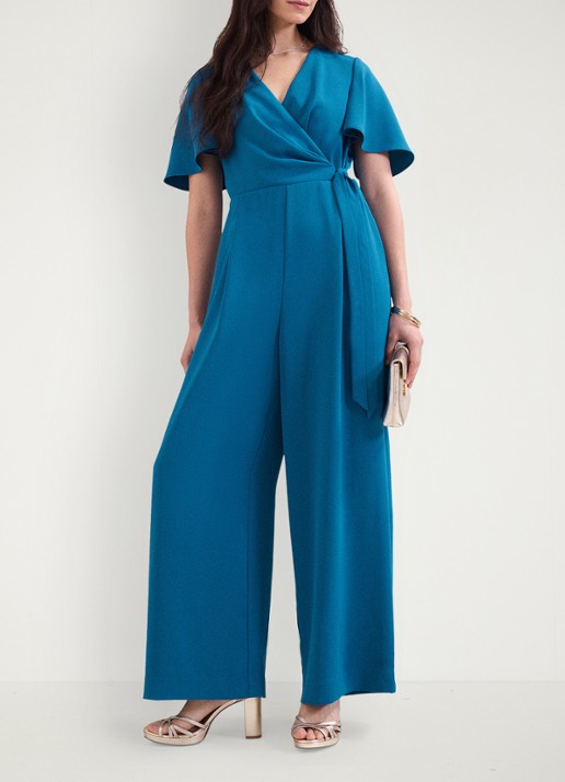 Phase Eight Julissa loose fit jumpsuit  - voorkant 7 blauw
