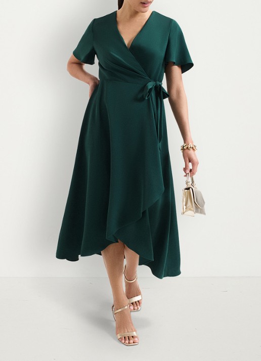 Phase Eight Julissa midi jurk met bloemenprint - voorkant 2 groen