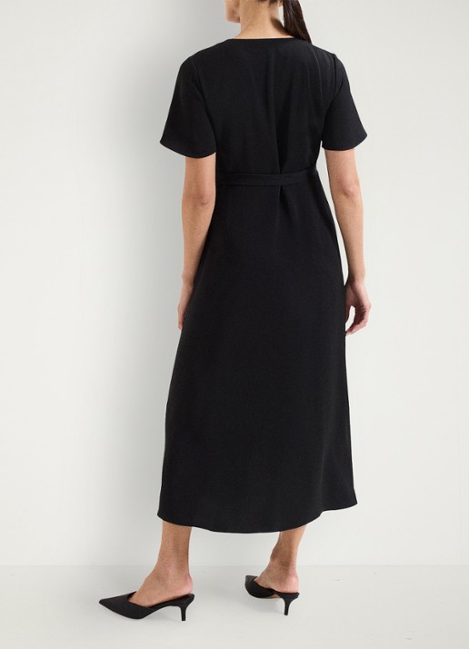 Phase Eight Julissa midi wikkeljurk met strikceintuur - achterkant zwart