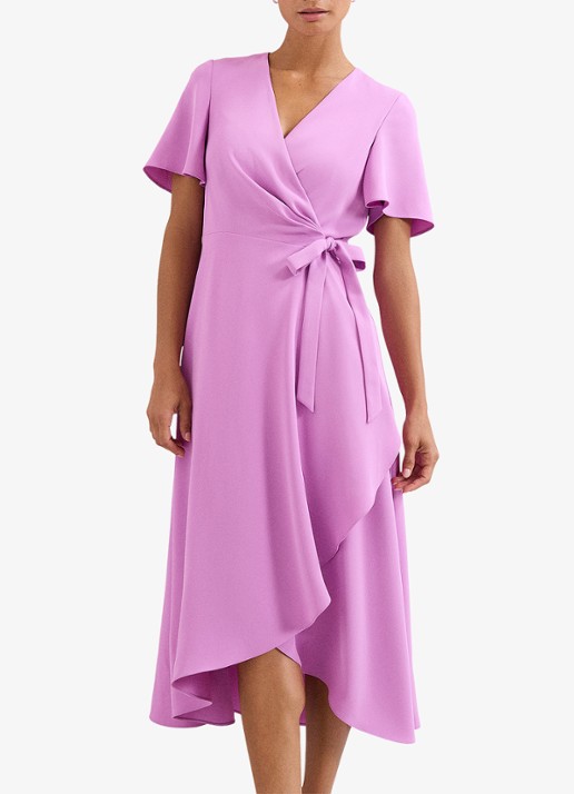 Phase Eight Julissa midi wikkeljurk met vleermuismouw