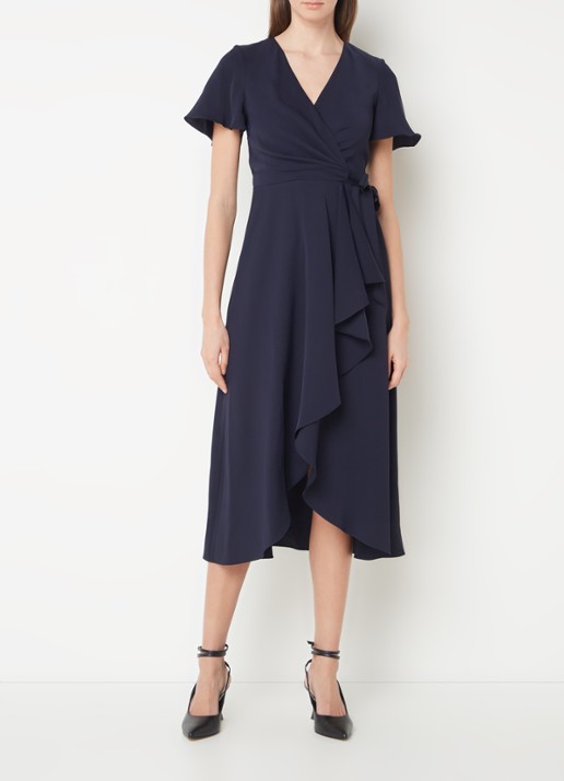 Phase Eight Julissa midi wikkeljurk met volant