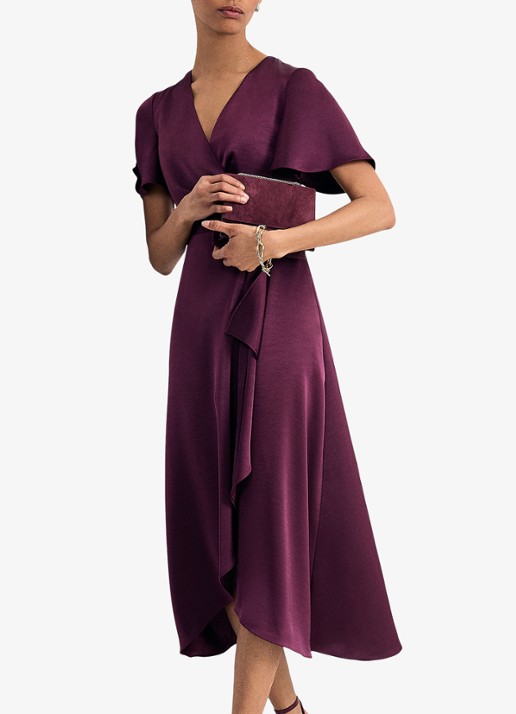 Phase Eight Julissa midi wikkeljurk van satijn