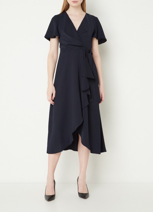 Phase Eight Julissa Wrap Dress Navy 08 - voorkant 2 donkerblauw