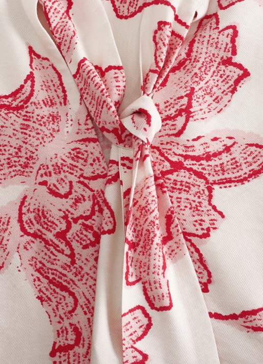 Phase Eight Junie top met sjaalkraag en bloemenprint - detail 4 rood