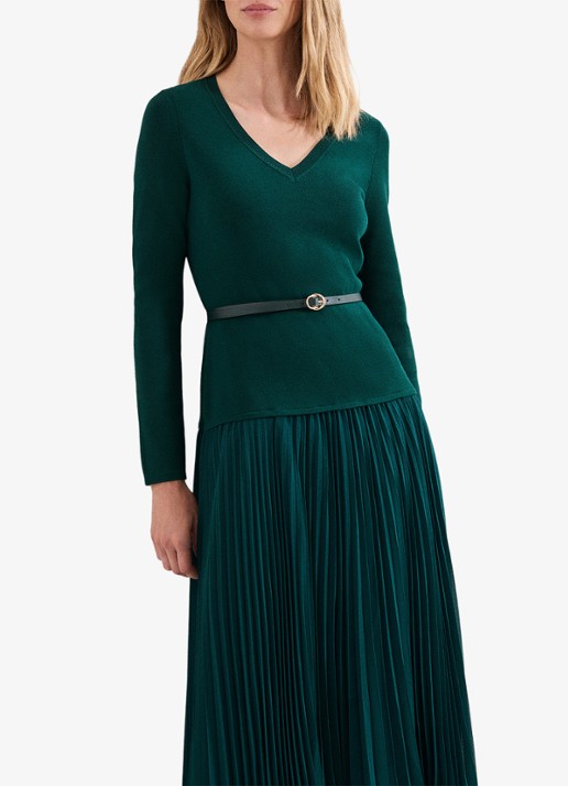 Phase Eight Kai midi jurk met ceintuur - detail 4 zeegroen
