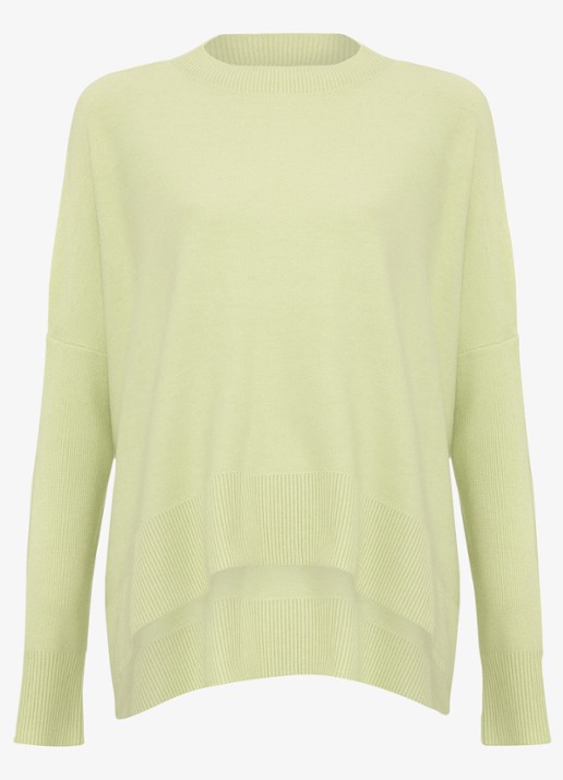 Phase Eight Kara fijngebreide trui met stretch - voorkant lime