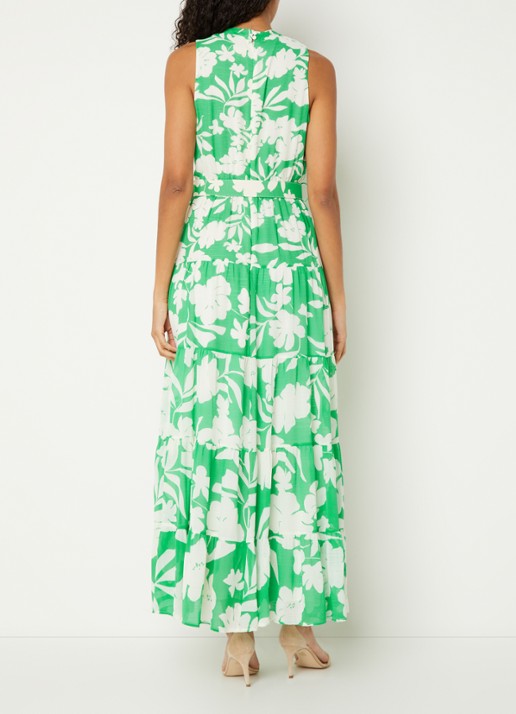 Phase Eight Kara maxi jurk met bloemenprint en ceintuur - achterkant 5 groen