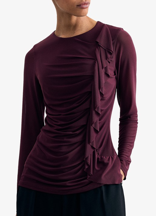 Phase Eight Kate top van mesh met ruches