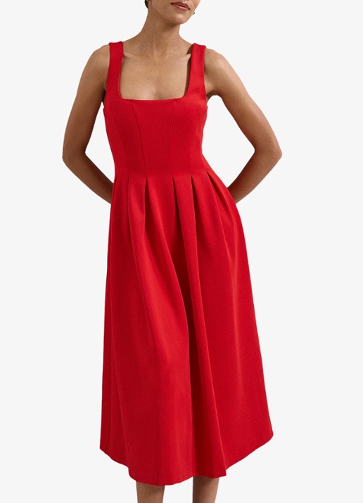 Phase Eight Katie midi jurk met plooien - detail 3 rood
