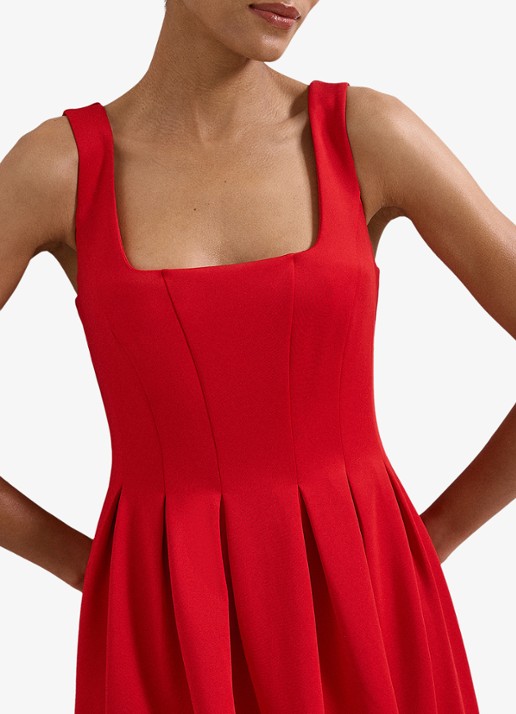 Phase Eight Katie midi jurk met plooien - detail 4 rood