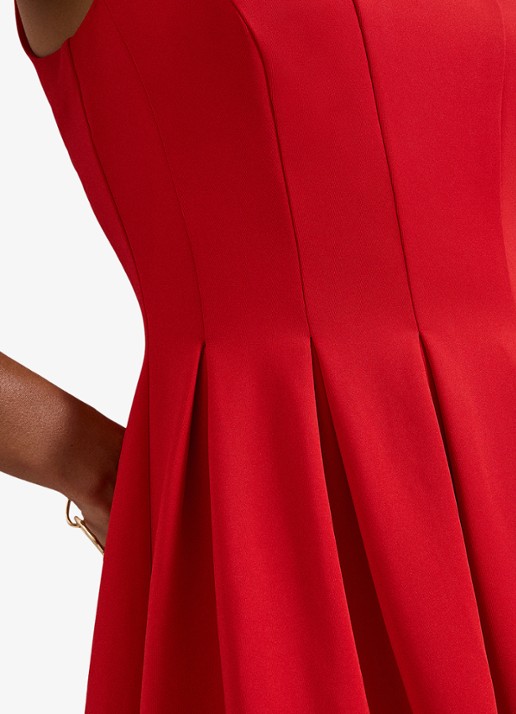 Phase Eight Katie midi jurk met plooien - detail 5 rood