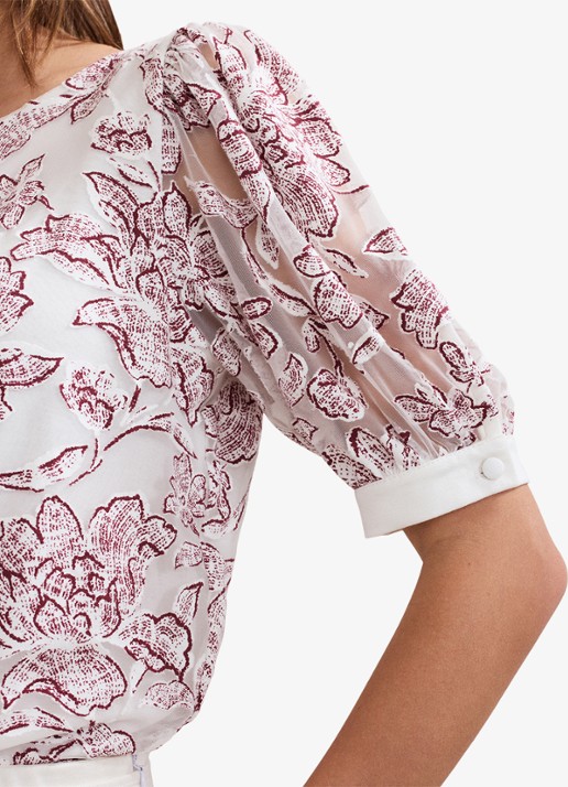 Phase Eight Kelly top met bloemenprint - detail 5 wit