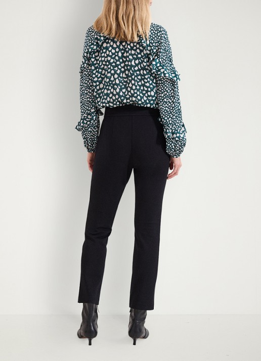 Phase Eight  Keri high waist tapered fit pantalon met paspelzakken - achterkant 3 zwart