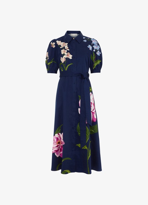 Phase Eight Kerrie midi jurk met bloemenprint en strikceintuur