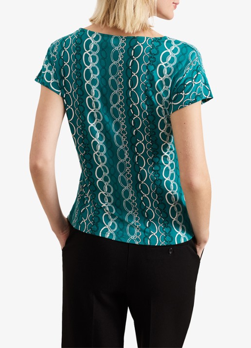 Phase Eight Kiara top met print - achterkant 7 zeegroen