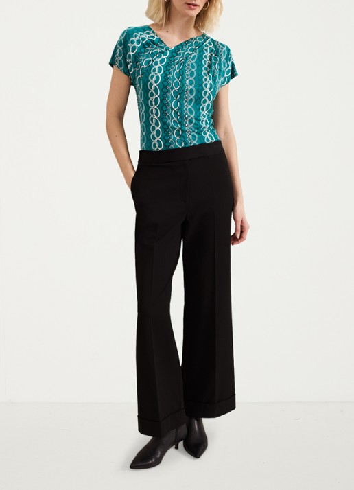 Phase Eight Kiara top met print - voorkant 6 zeegroen