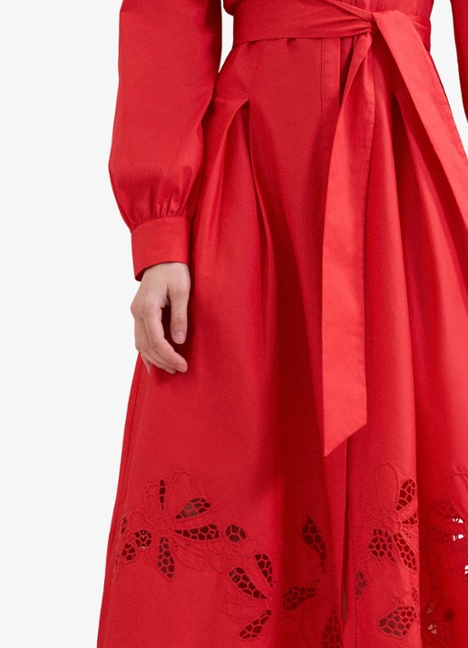 Phase Eight Kim midi jurk met geborduurd detail - detail 6 rood