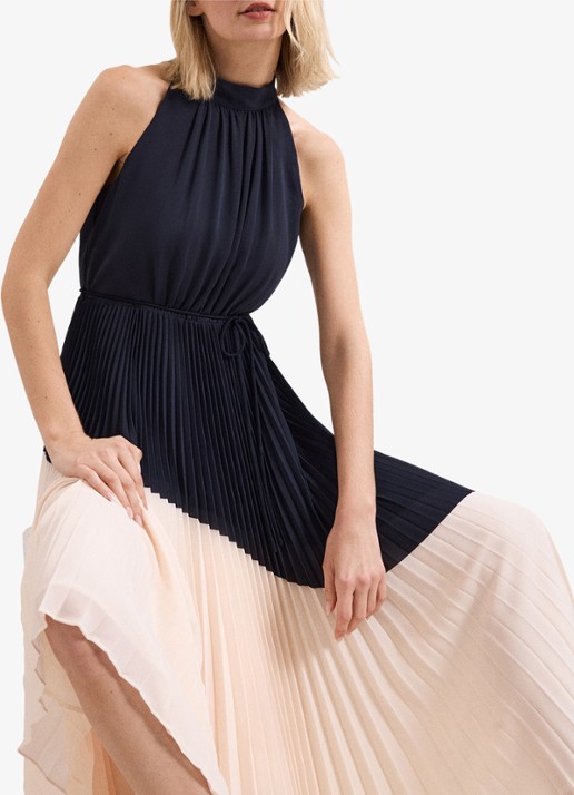 Phase Eight Kimira midi jurk met plooien - detail 7 donkerblauw