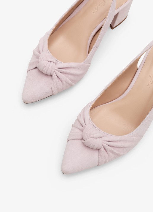 Phase Eight Knot slingback van suède - detail 4 oudroze