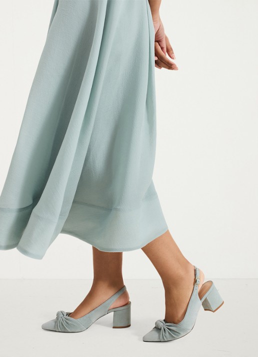 Phase Eight Knot slingback van suède - voorkant 3 mint