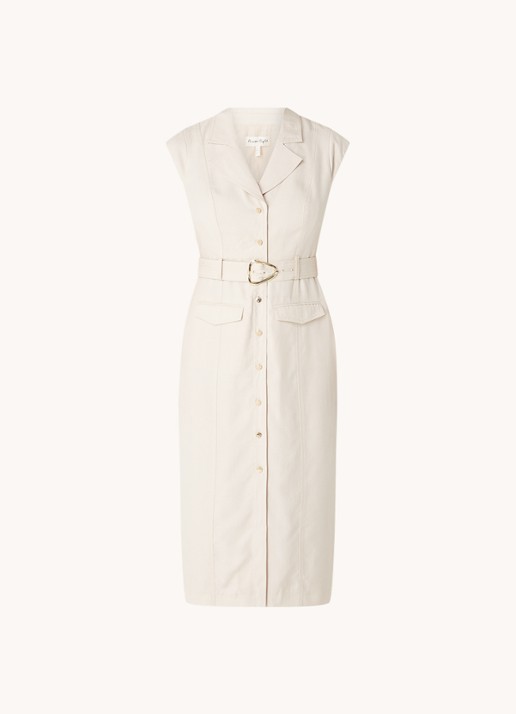 Phase Eight Kristal midi blazerjurk  met ceintuur - voorkant 2 creme