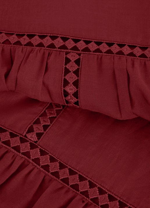 Phase Eight Kyla maxi rok met opengewerkt dessin - detail 6 bordeauxrood
