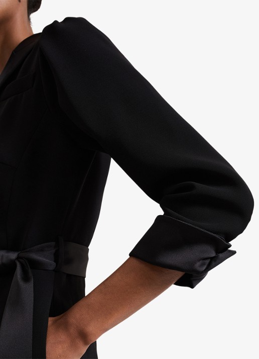 Phase Eight Kylie Tux jumpsuit met steekzakken en strikceintuur - detail 10 zwart