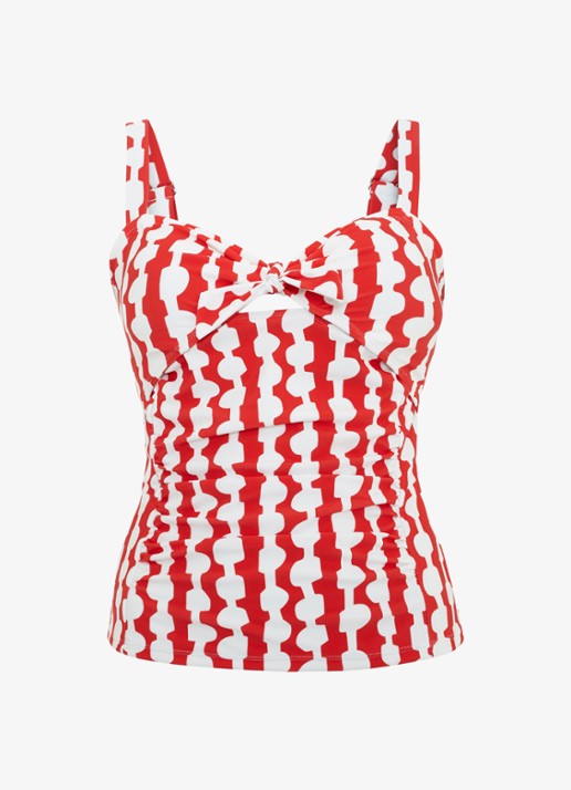 Phase Eight Lara tankini met print - voorkant rood
