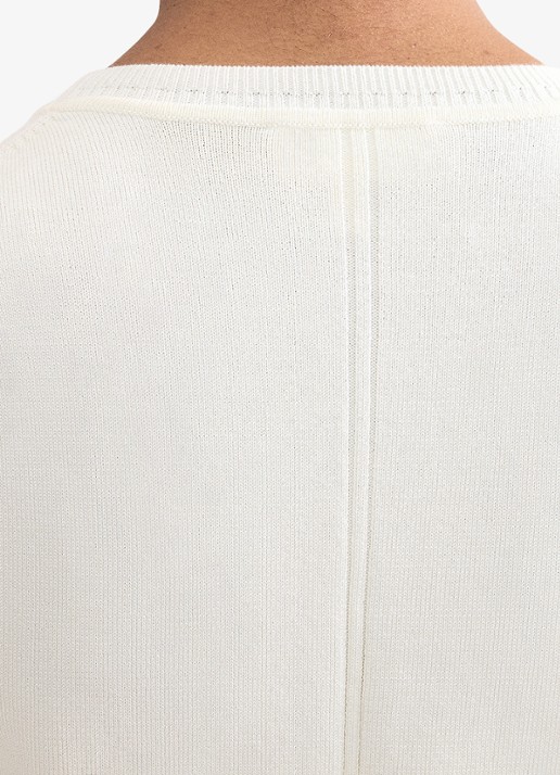 Phase Eight Larissa ribgebreide trui met ronde hals - detail 3 ivoor