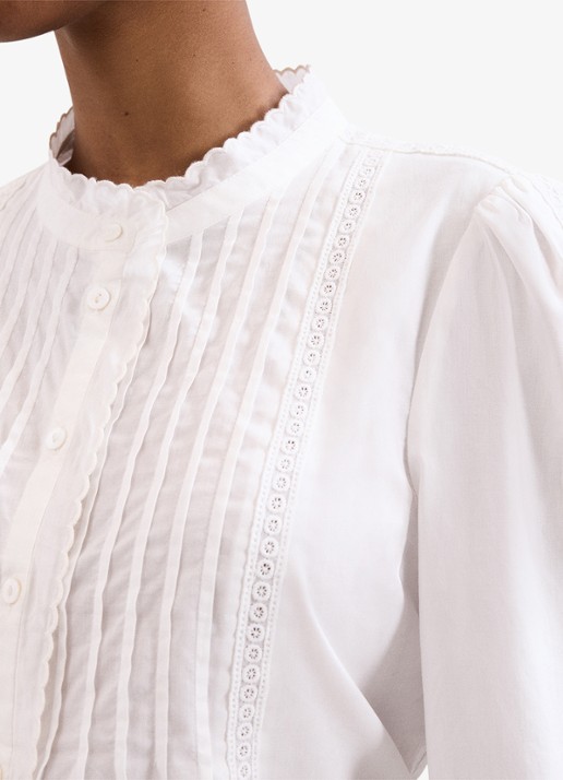 Phase Eight Laurie blouse met opstaande kraag - detail 6 gebroken wit