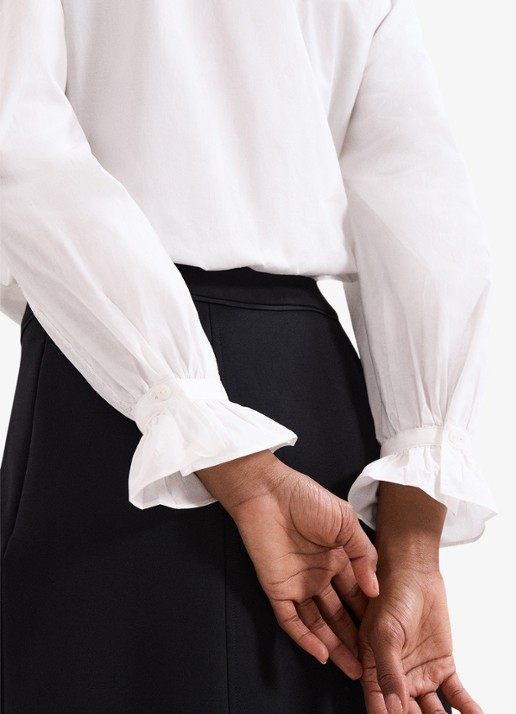 Phase Eight Laurie blouse met opstaande kraag - detail 7 gebroken wit