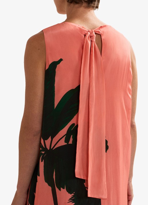 Phase Eight Leila midi jurk met print - detail 4 koraal