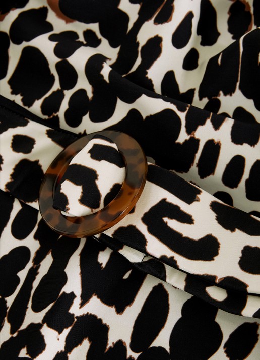 Phase Eight Leopard badpak met panterprint - detail 7 donkerbruin